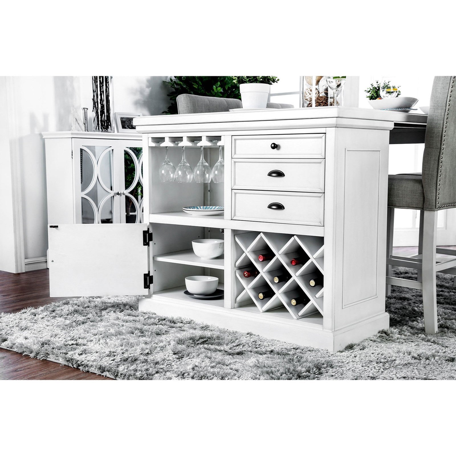 Furniture Of America Sutton Counter Height Table With Wine Storage Dream Home Interiors Pub Tables