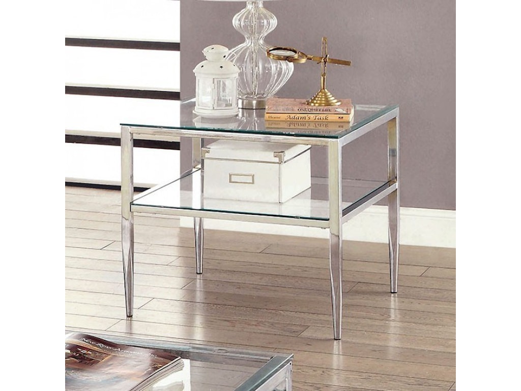 Furniture Of America Tanika Contemporary Chrome End Table Rooms Furniture Of America Tanika Contemporary Chrome End Table