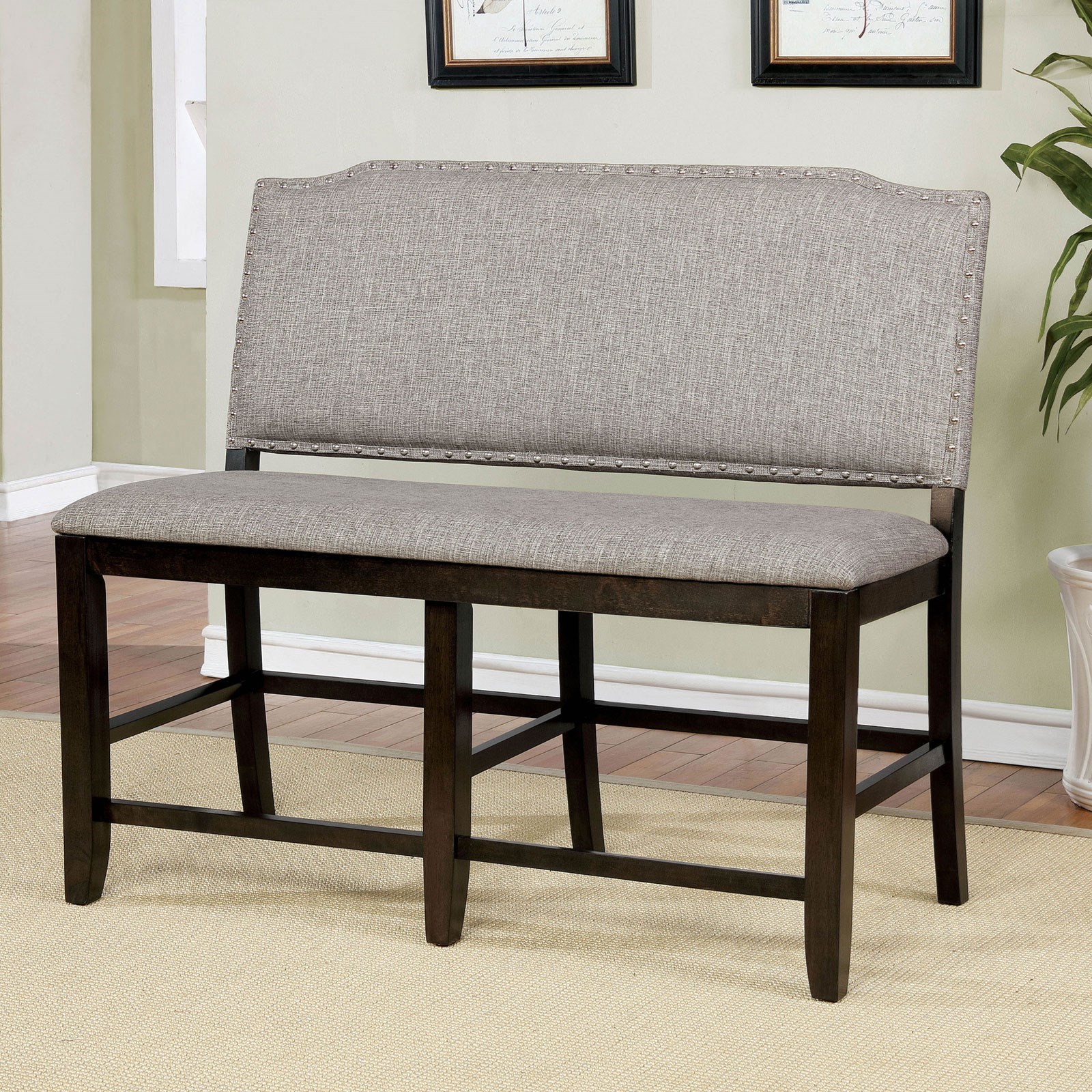 Furniture Of America Teagan Cm3911pbn Counter Height Upholstered