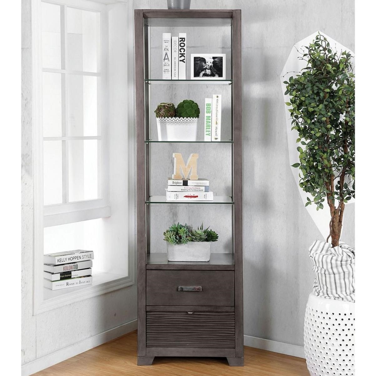 Furniture Of America Tienen Cm5900 Pc Pier Cabinet With 3 Open