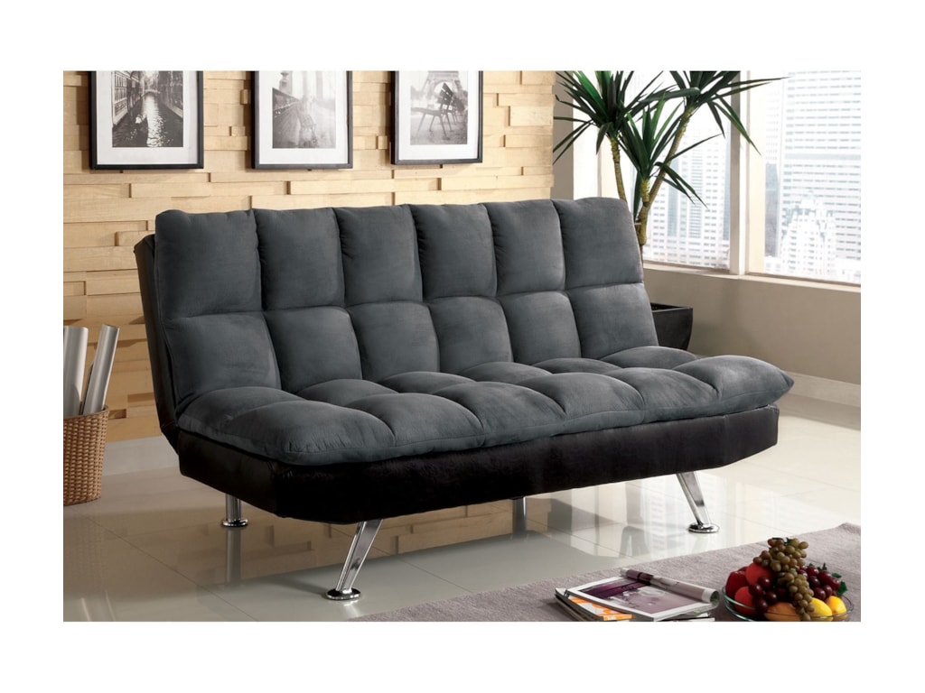 Furniture Of America Tigray Elephant Skin Microfiber Futon Sofa Furniture Of America Tigrayelephant Skin Microfiber Futon Sofa