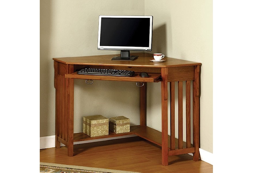 Furniture Of America Toledo Mission Style Corner Desk With