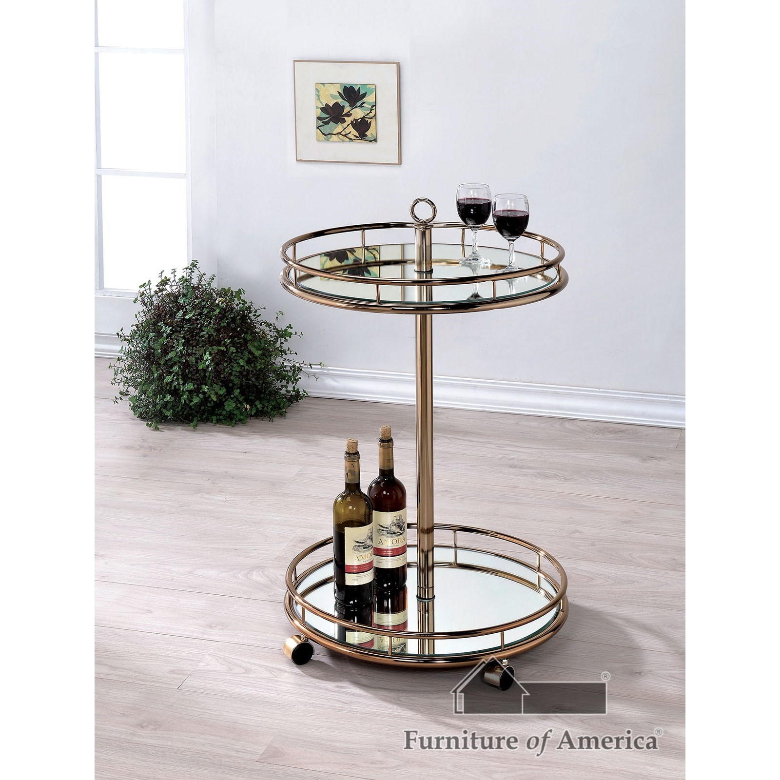 Furniture Of America Trixie Cm Ac234 Serving Cart Corner Furniture Bar Serving Carts