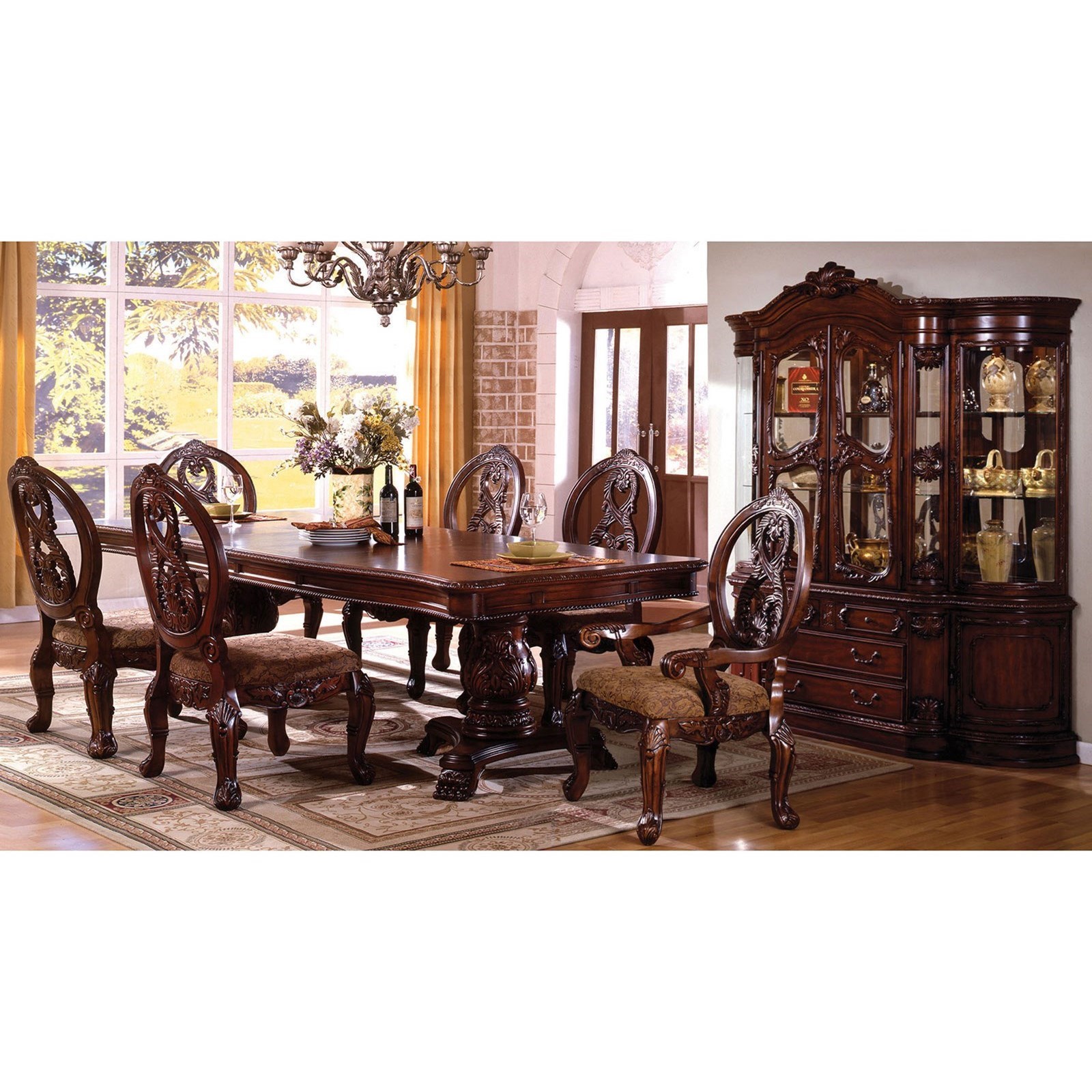 Furniture Of America Tuscany Ii Formal Dining Table With Double
