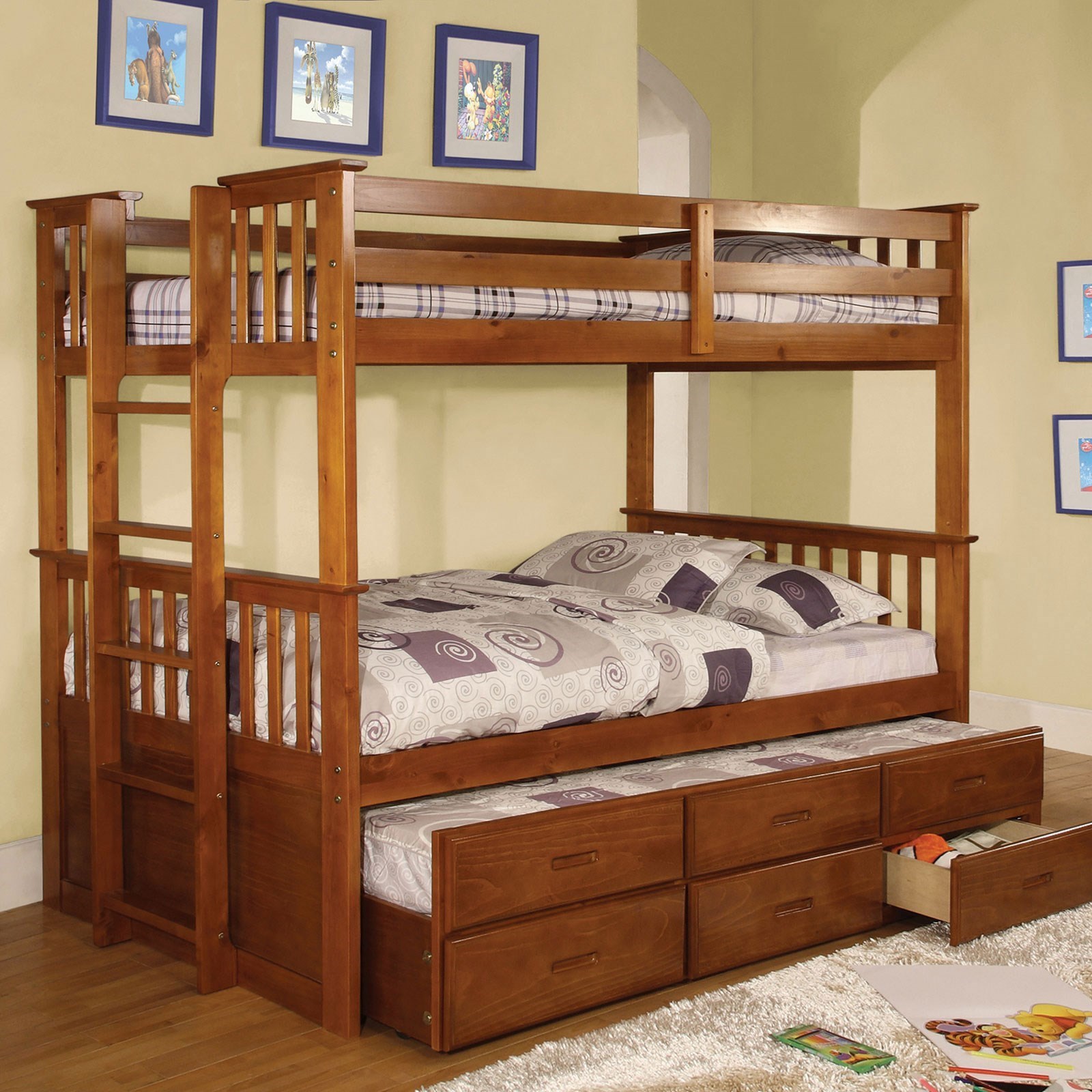 quadruple bunk bed with trundle