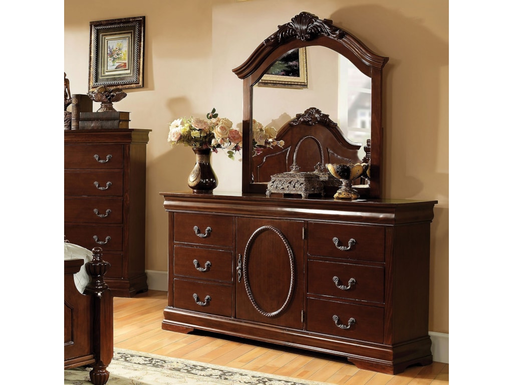 America Velda Ii Traditional Dresser And Mirror Set Del Sol