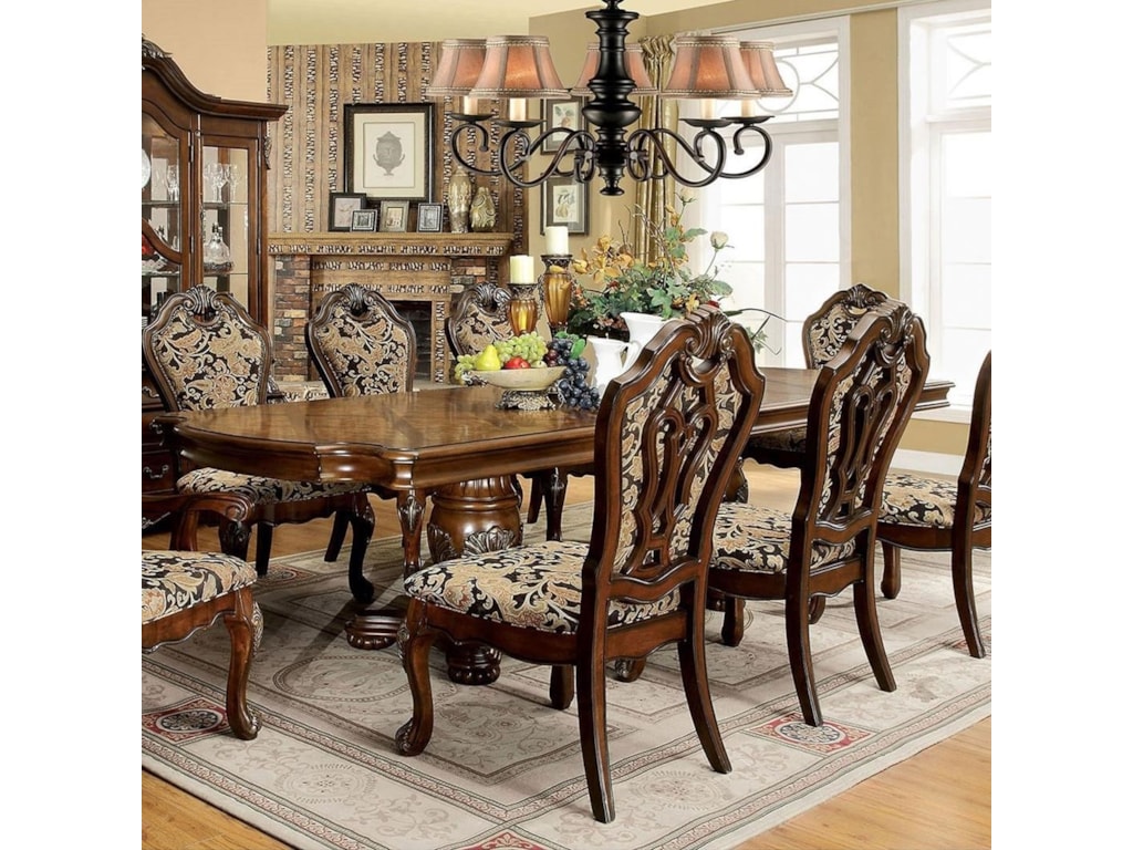 Vicente Traditional Formal Double Pedestal Dining Table With 2 Formal Double Pedestal Dining Table