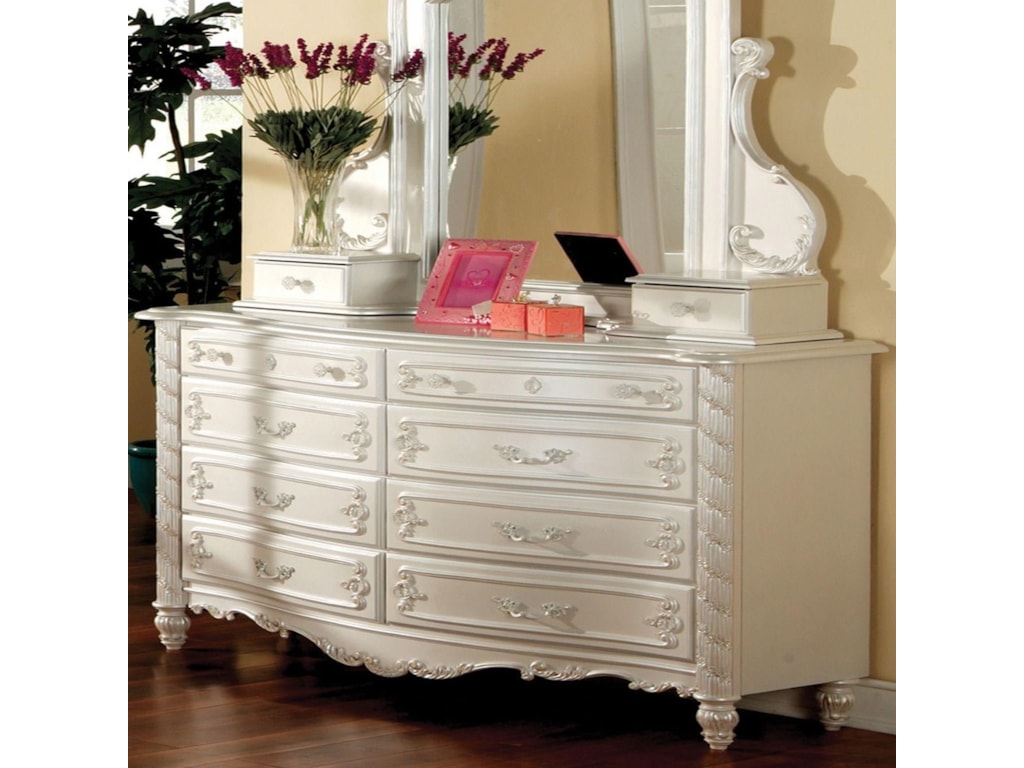 Victoria Traditional 8 Drawer Dresser Household Furniture Dressers