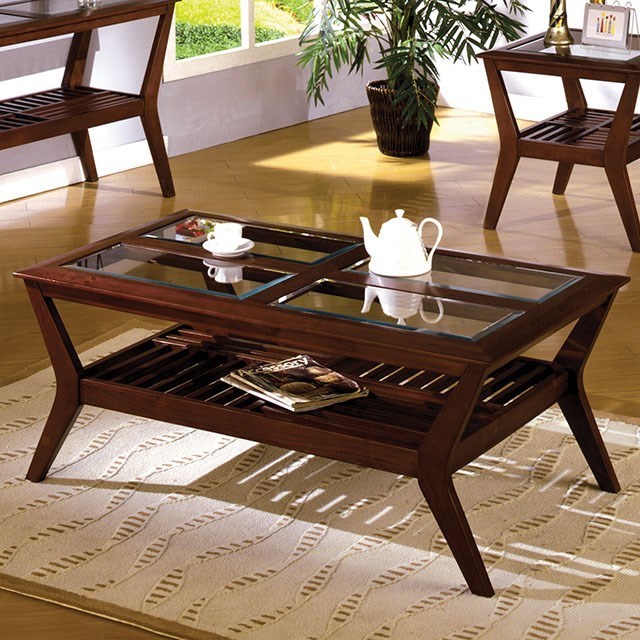 Furniture Of America Virginia Beach Transitional Coffee Table With Glass Top Value City Furniture Cocktail Coffee Tables
