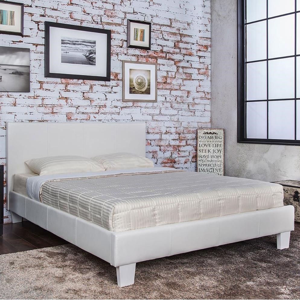 Furniture Of America Winn Park Cm7008wh Q Bed Contemporary Queen Upholstered Platform Bed Sam Levitz Furniture Upholstered Beds