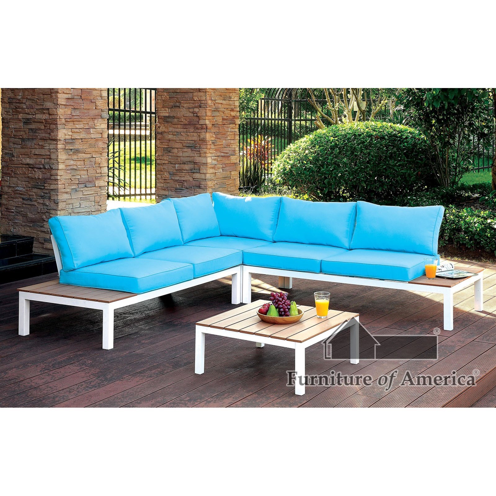 Winona Patio Sectional With Table Household Furniture Outdoor Sectional Sofa Groups