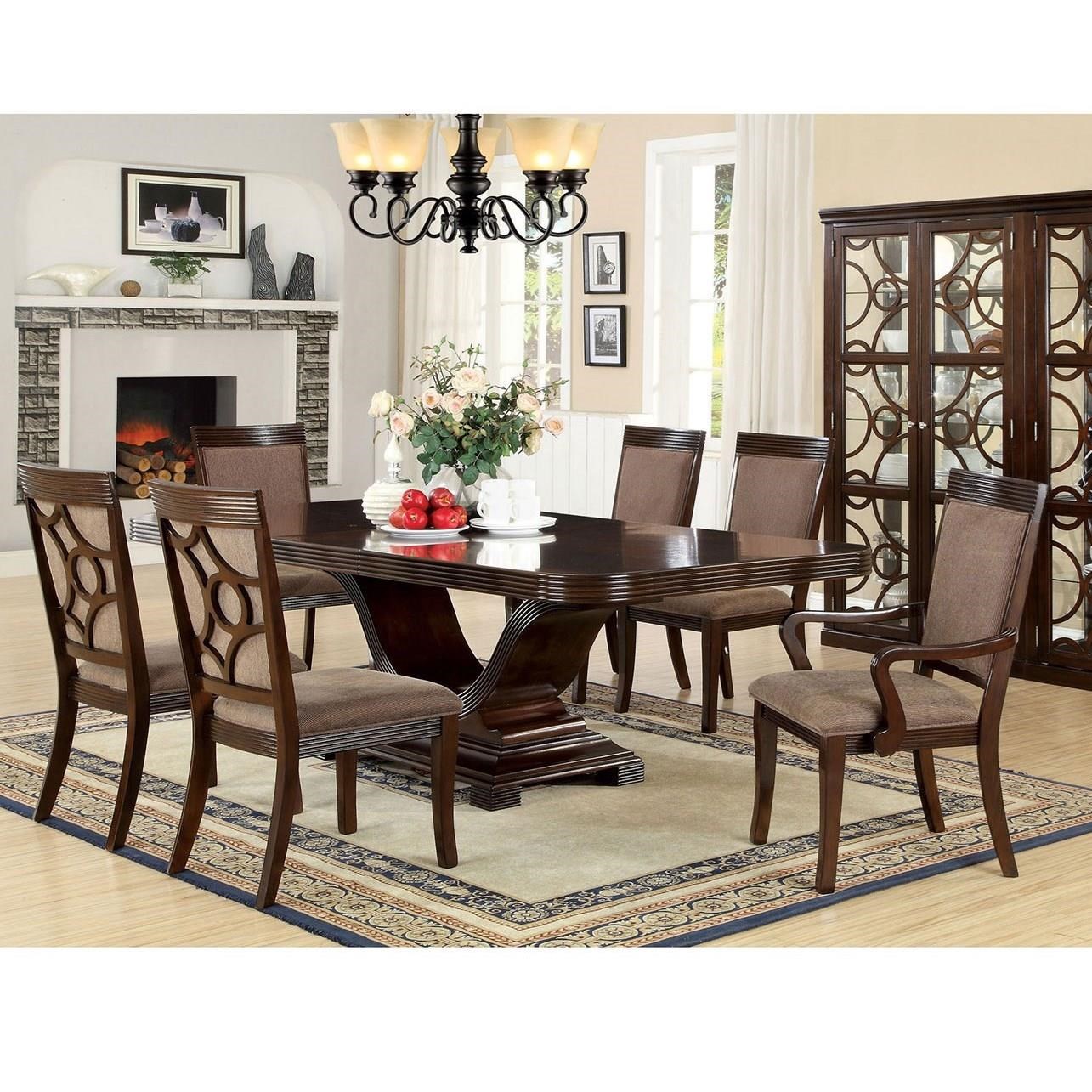 Furniture Of America Foa Woodmont Cm3663t 7pc Dining Room Set
