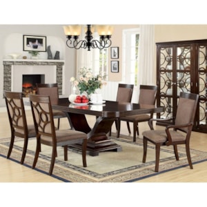 Furniture Of America Foa Woodmont Cm3663t 7pc Dining Room Set With Arm Chairs Del Sol Furniture Dining 7 Or More Piece Sets