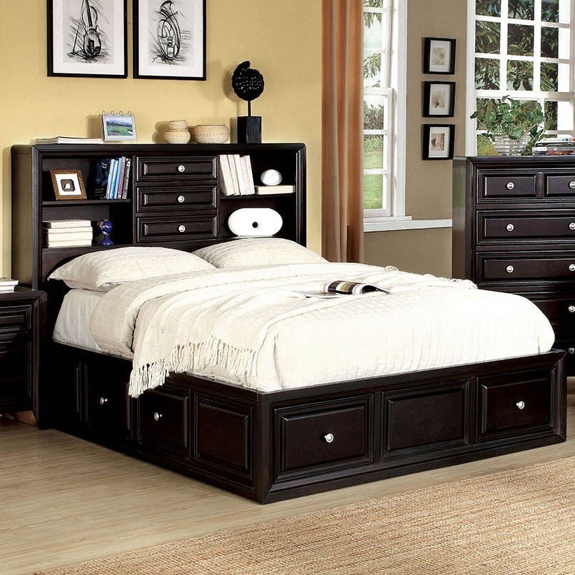 Yorkville Contemporary California King Platform Bed With Storage Household Furniture Platform Beds Low Profile Beds