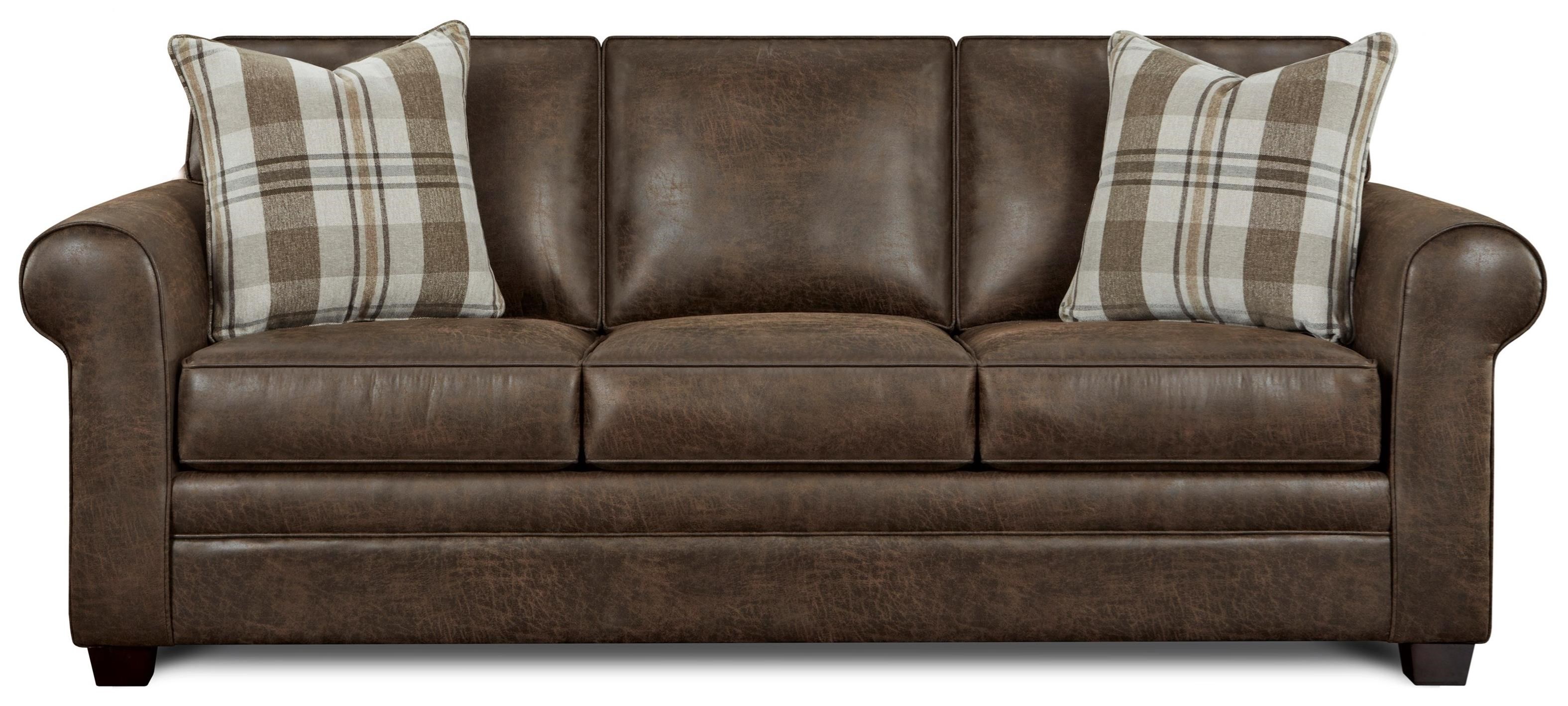 Fn Sleeper Program Faux Leather Queen Sleeper With Memory Foam