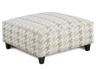 Fusion Furniture 109 Contemporary Square Ottoman With Tapered Wood Legs Standard Furniture Ottomans