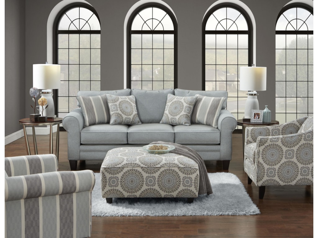 Fusion Furniture Grande MistBrianne Twilight Cocktail Ottoman