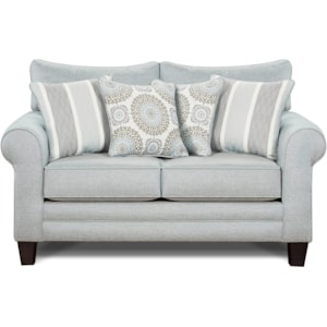 Fusion Furniture 1140 Loveseat With Rolled Arms Standard Furniture Loveseats