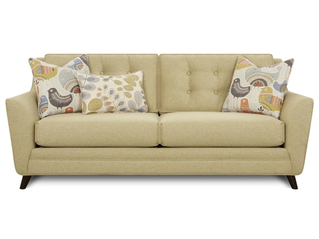 1355 Mid Century Modern Tufted Sofa By Fn At Lindy S Furniture Company