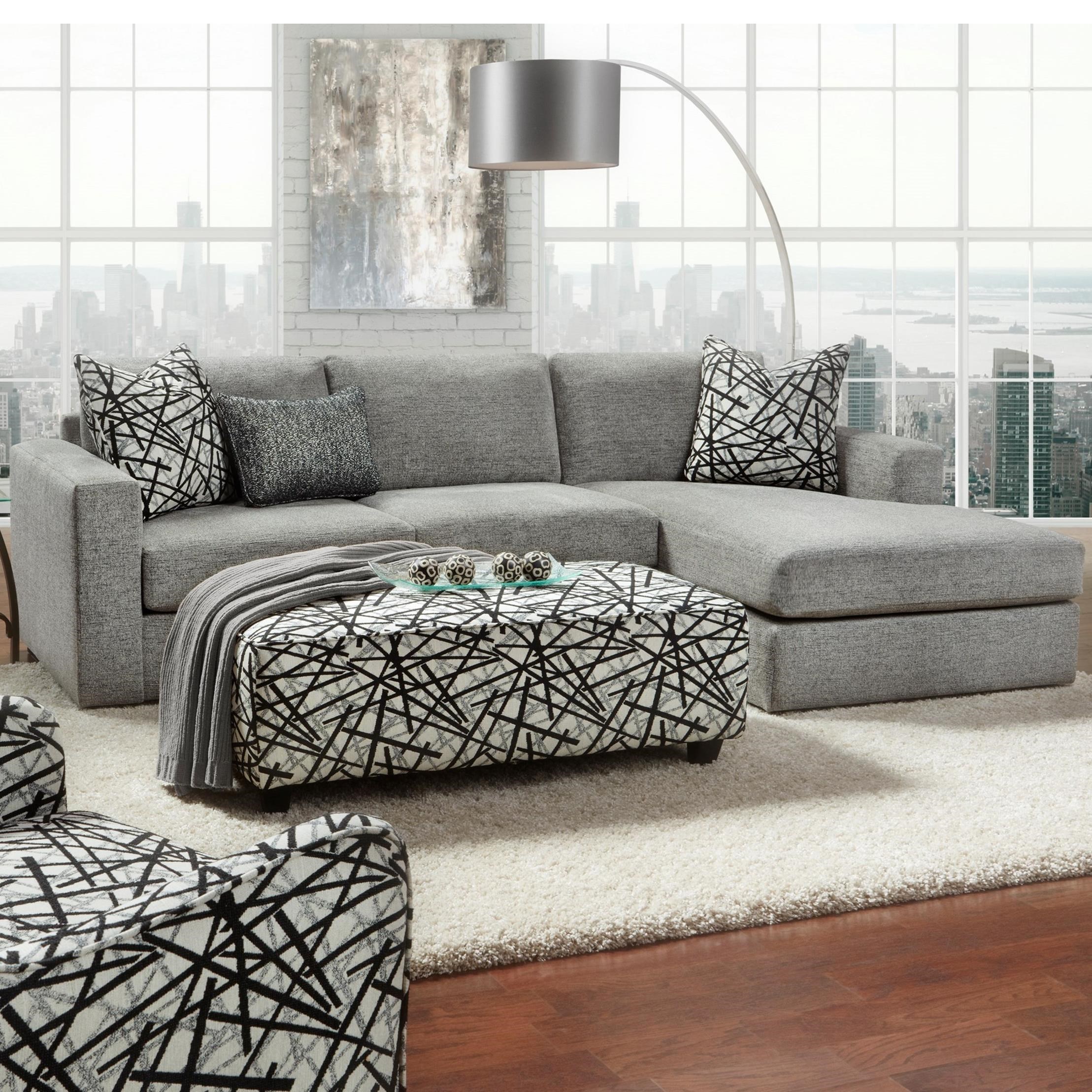 Fusion Furniture 2051 2 Piece Sectional With Chaise Miller