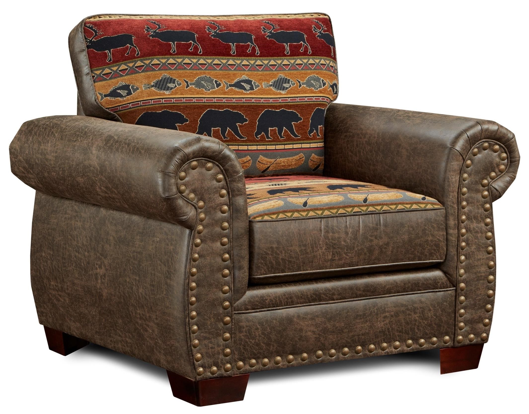 Vfm Signature 22 00 Fabric Faux Leather Chair And A Half With