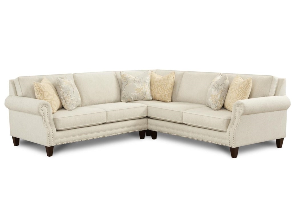 Fusion Furniture 2530 Transitional 4 Seat Sectional Sofa With Sectional Sofa