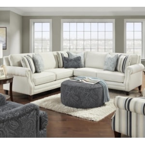 Fusion Furniture 2530 Transitional 4 Seat Sectional Sofa With Nailhead Trim Furniture Superstore Rochester Mn