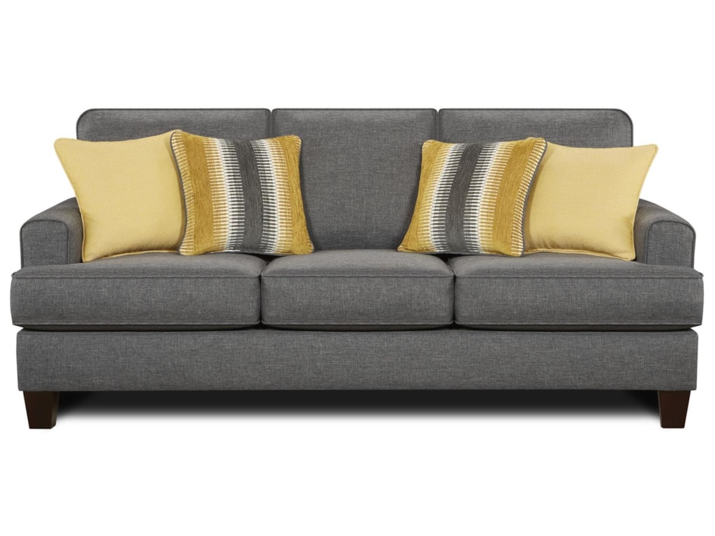 2600 Contemporary Sofa With Small Track Arms By Fusion Furniture At Steger S