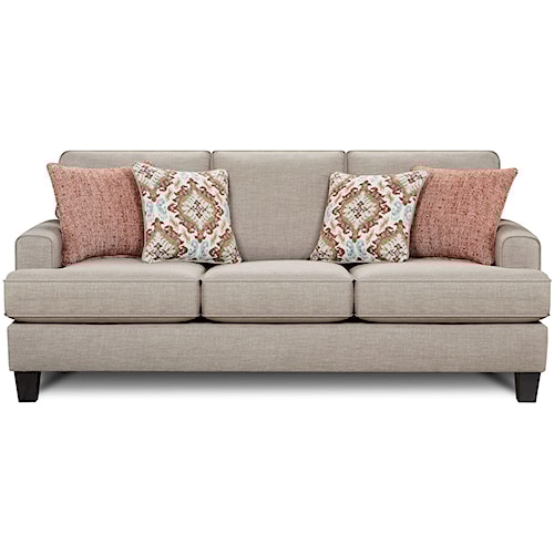 Contemporary Sofa With Small Track Arms 2600 By Fusion Furniture Fusion Furniture 2600 Contemporary Sofa With Small Track Arms