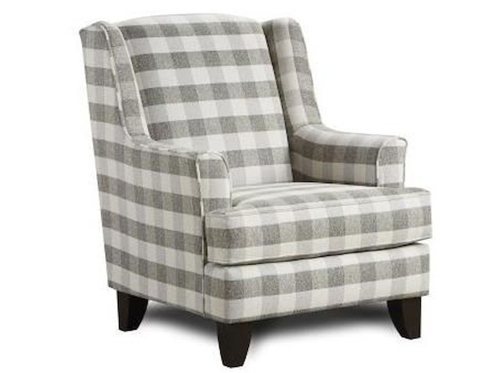Fusion Furniture 260 Transitional Plaid Wing Back Chair Royal Furniture Wing Chairs Fusion Furniture 260 Transitional Plaid Wing Back Chair Royal Furniture Wing Chairs