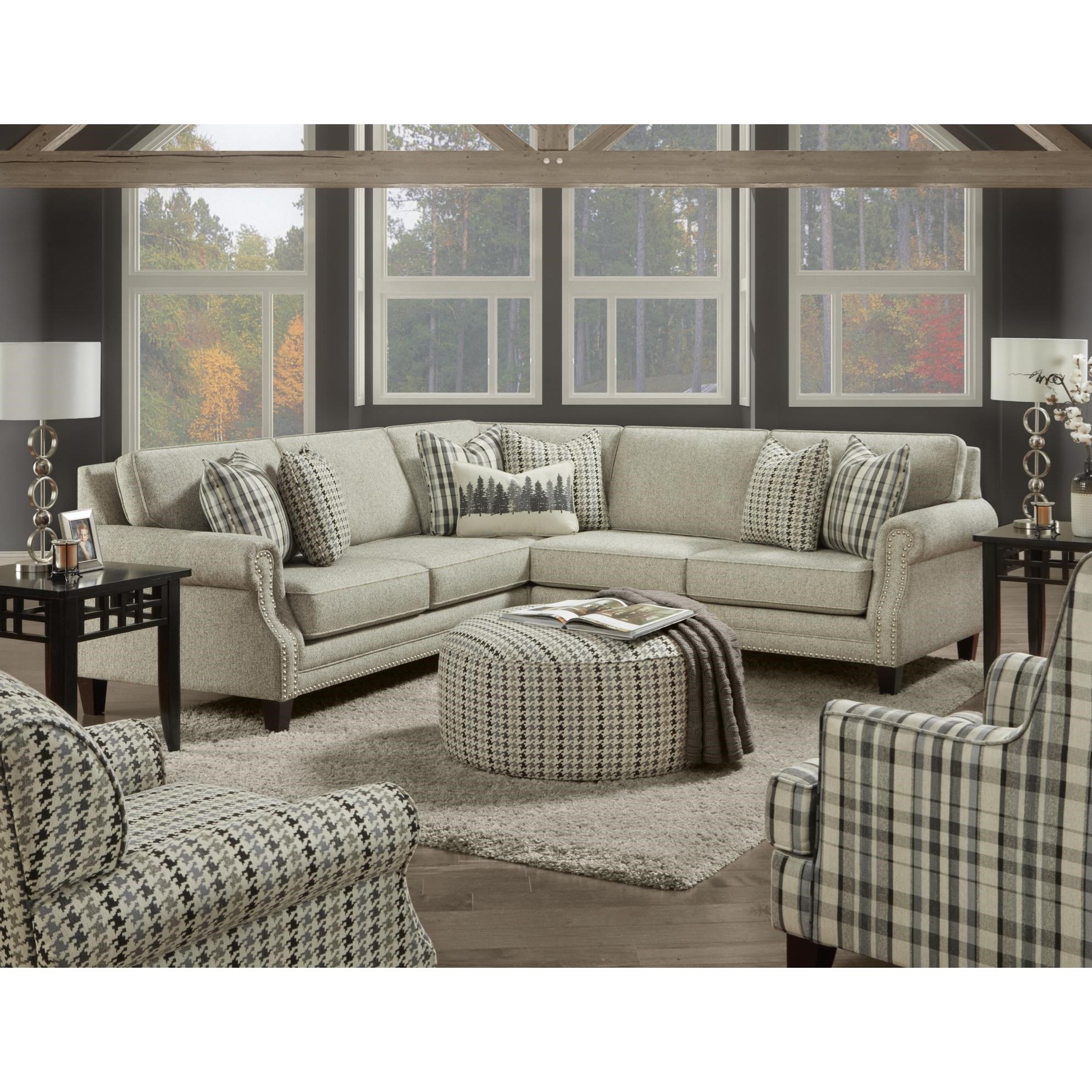 Fn 260 Transitional Plaid Wing Back Chair Lindy S Furniture