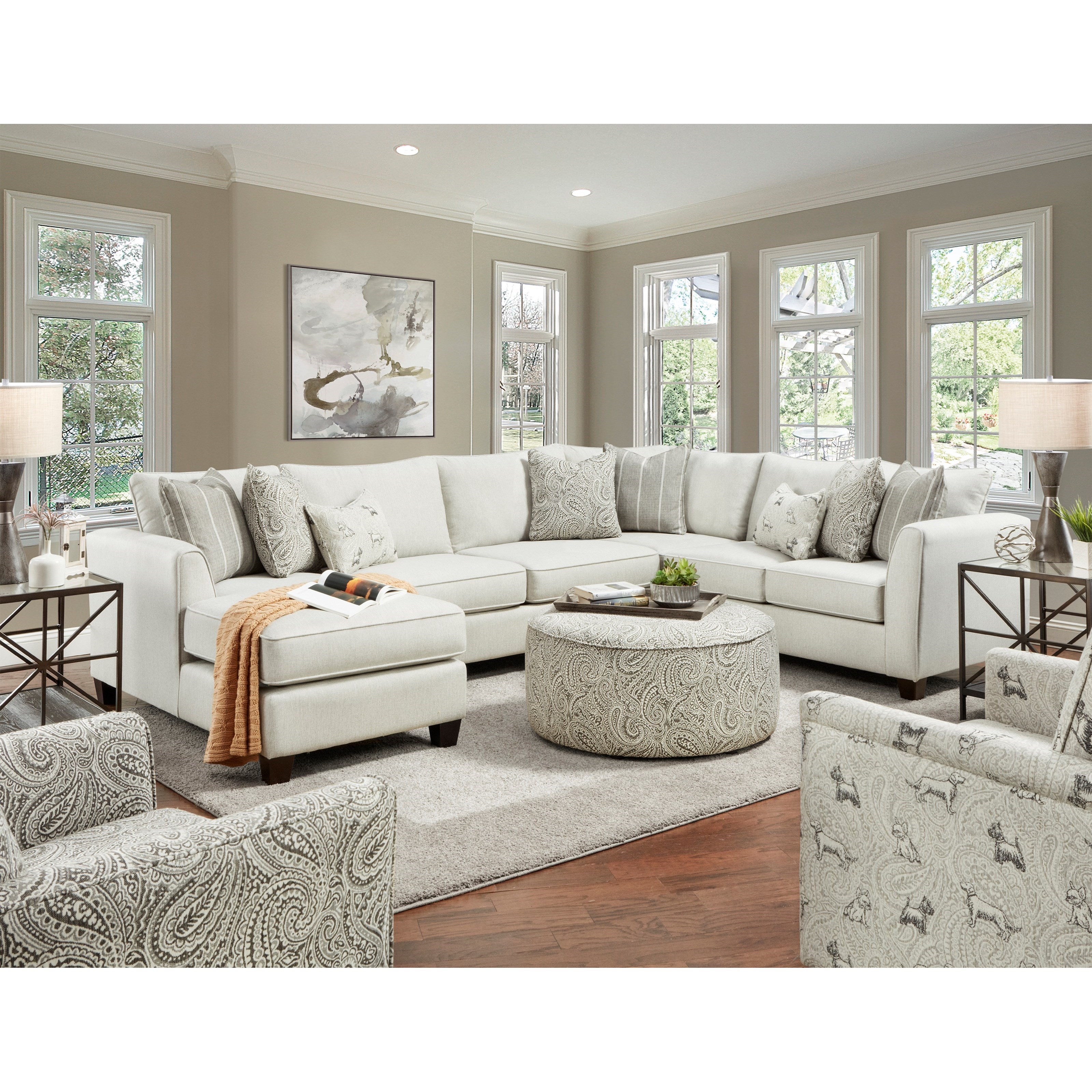 Fusion Furniture 28 3 Piece Sectional With Left Chaise Sheely S Furniture Appliance Sectional Sofas