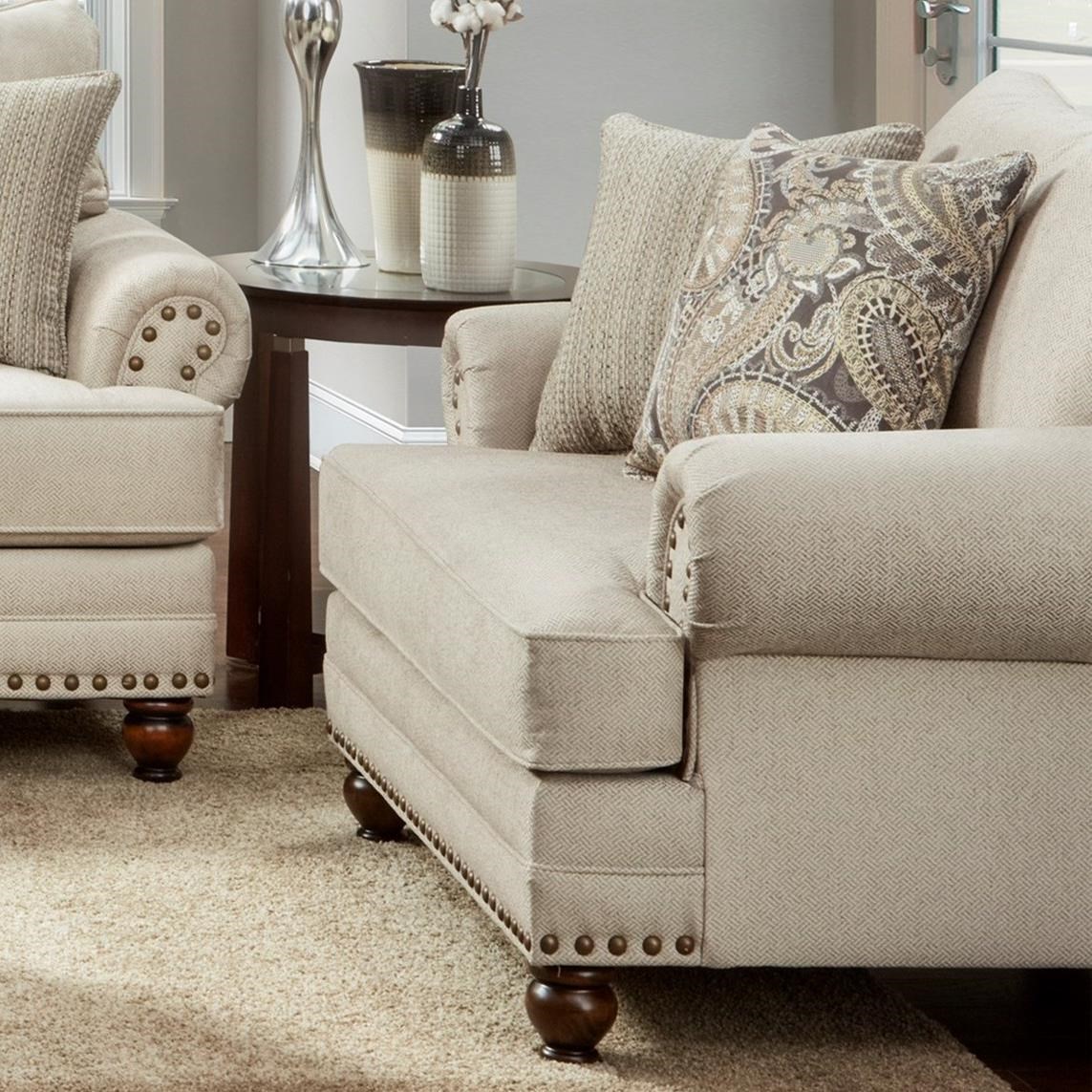 Fusion Furniture 2820 Traditional Chair And A Half With Nailhead