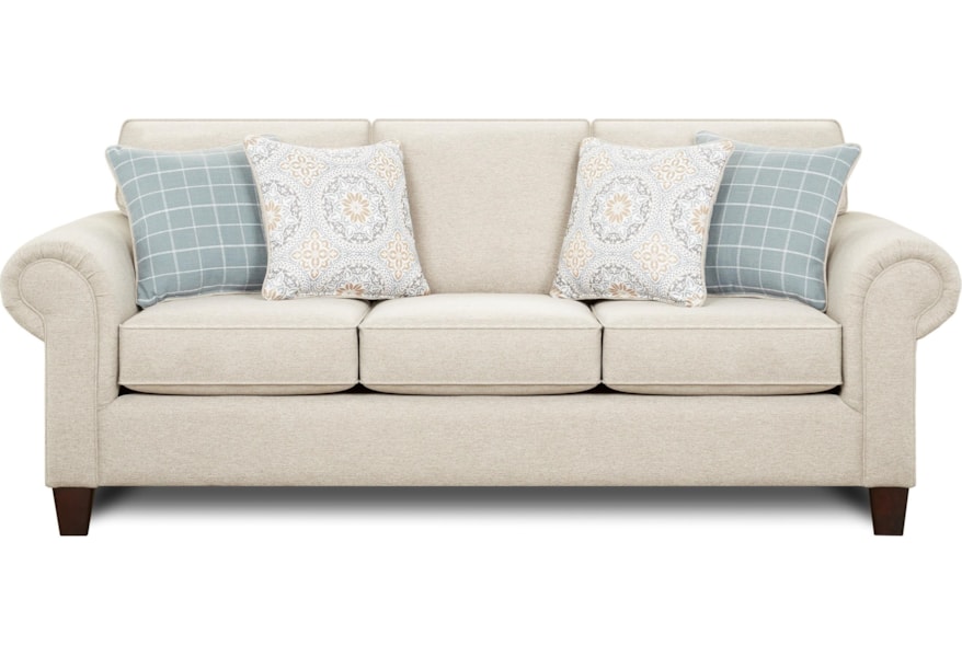 Fusion Furniture 3100 3104bates Nickle Sleeper Sofa With Rolled Arms Furniture Fair North Carolina Sleeper Sofas