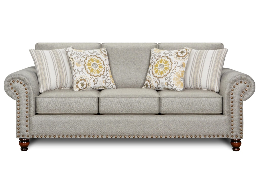 3110 Transitional Queen Sleeper Sofa With Nailhead Trim By Fusion Furniture At Houston S Yuma