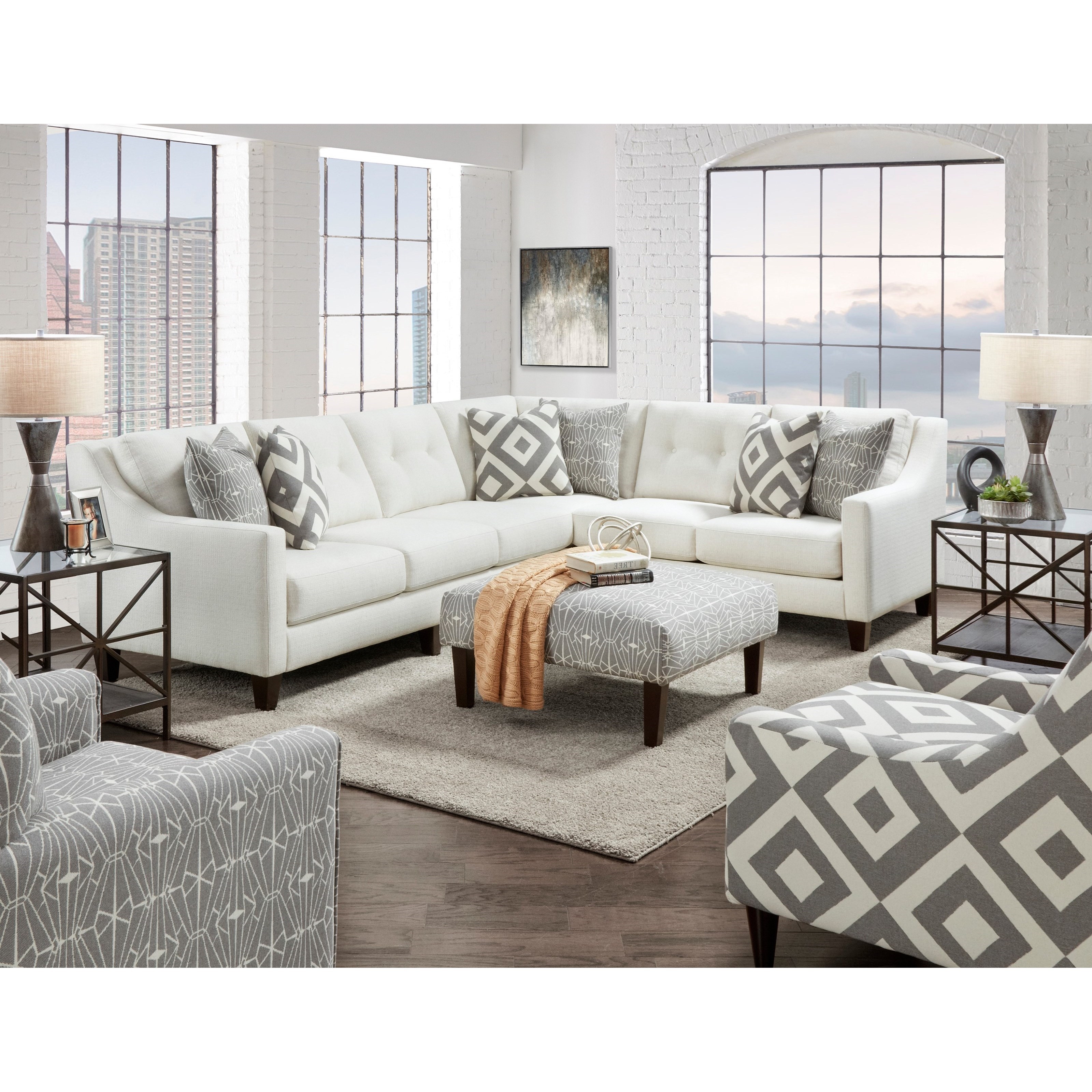 Fusion Furniture Carla 2 Piece Sectional Crowley Furniture Mattress Sectional Sofas