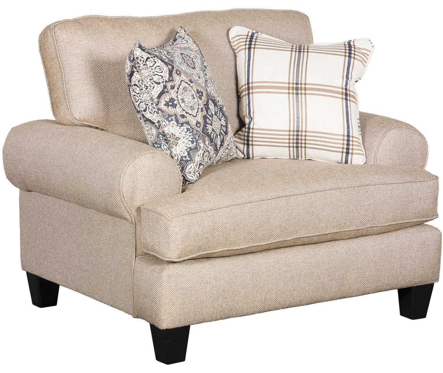 Fusion Furniture 4200 Chair And 1 2 With Rolled Arms Royal