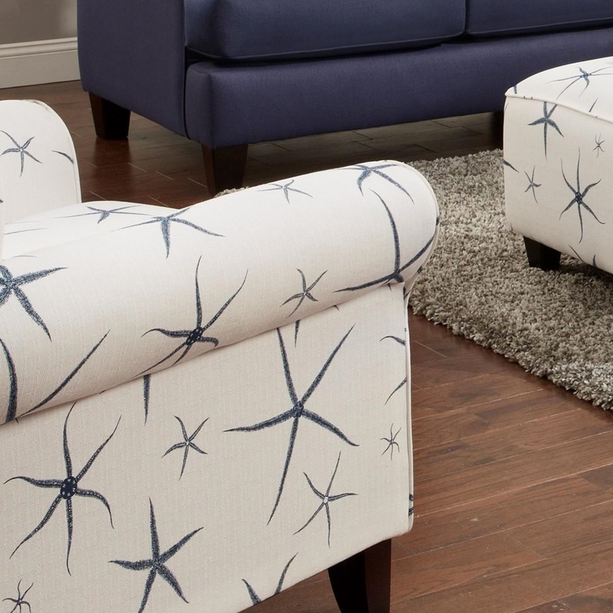 Fusion Furniture 502 Print Fabric Accent Chair Wilson S Furniture Upholstered Chairs