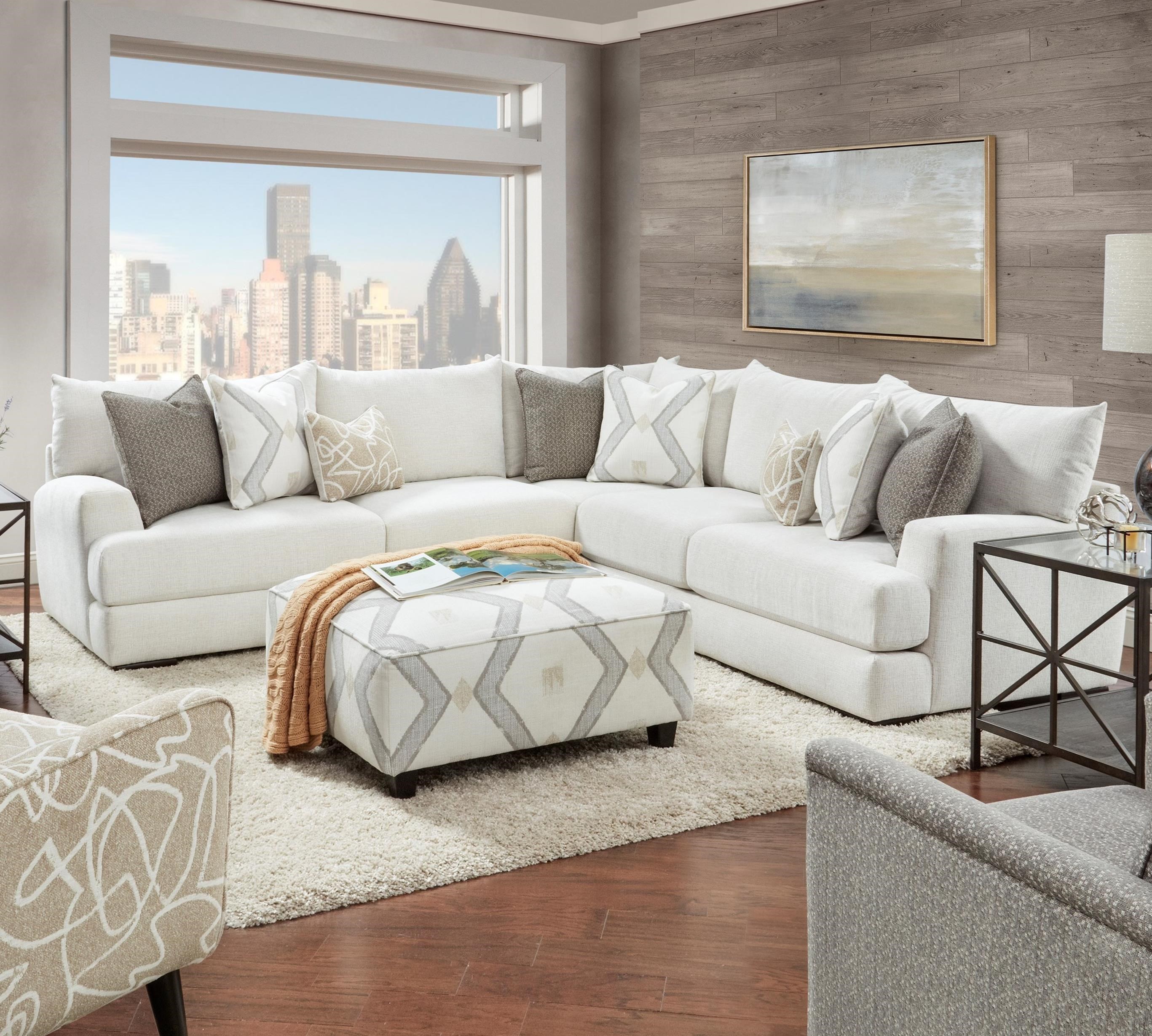 Fusion Furniture 51 00 Contemporary 3 Piece Sectional Howell Furniture Sectional Sofas