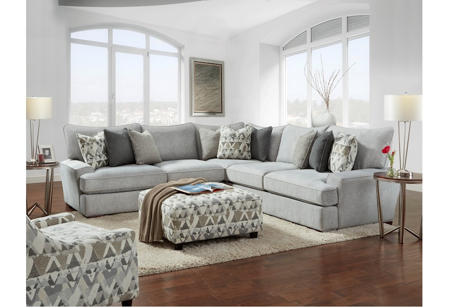 Fusion Furniture Alton Silver Stationary Living Room Group