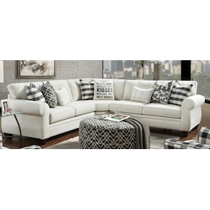 Fusion Furniture Heidi Sectional Sofa With Accent Pillows Morris Home Sectional Sofas