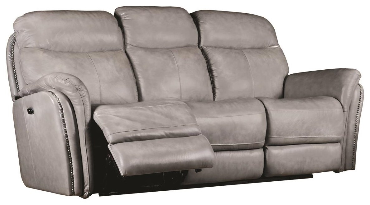 Transitional Electric Motion Leather Sofa With Pillow Arms - Transitional Electric Motion Leather Sofa With Pillow Arms