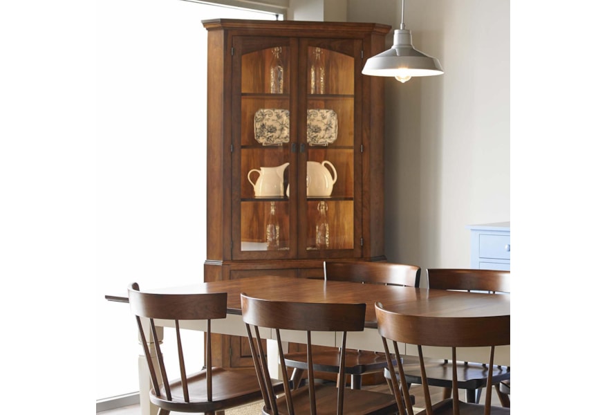 Gat Creek Dining Chase Corner China Cabinet With Led Lighting Belfort Furniture China Cabinets