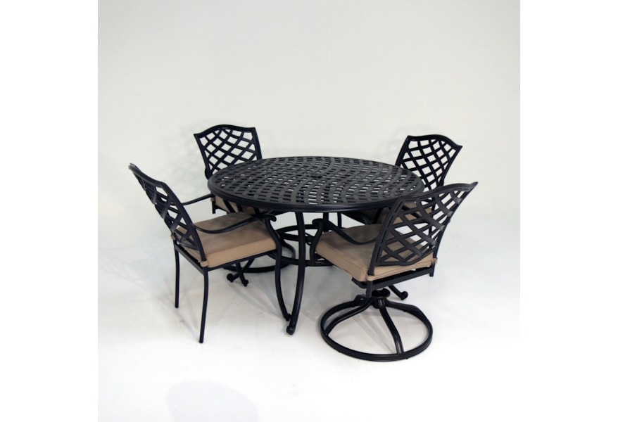 Gathercraft Peyton Ld7289a 49 2x15727 1 2x15727 11 Outdoor Dining Set With Cushioned Arm Chairs Becker Furniture Outdoor Dining Sets