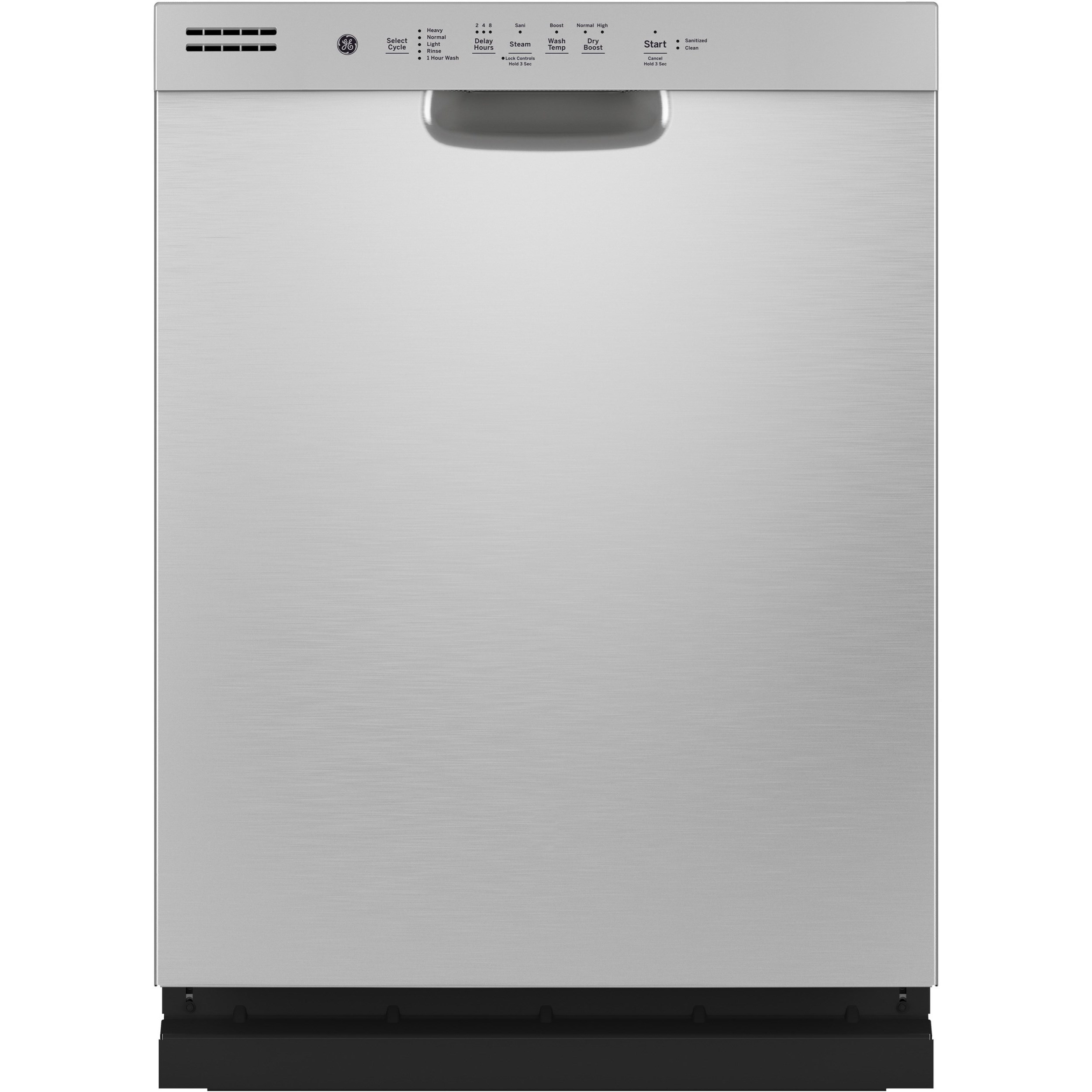 ge stainless steel interior dishwasher with front controls