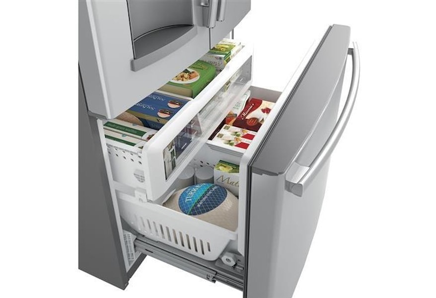 Ge Appliances Gfe28gskss Ge Series Energy Star 27 8 Cu Ft French Door Refrigerator Furniture And Appliancemart Refrigerator French Door