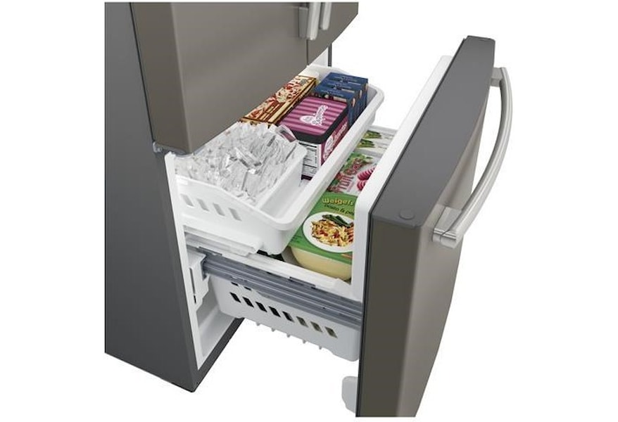 Ge Appliances Gne25jmkes Ge Series Energy Star 24 8 Cu Ft French Door Refrigerator Furniture And Appliancemart Refrigerator French Door