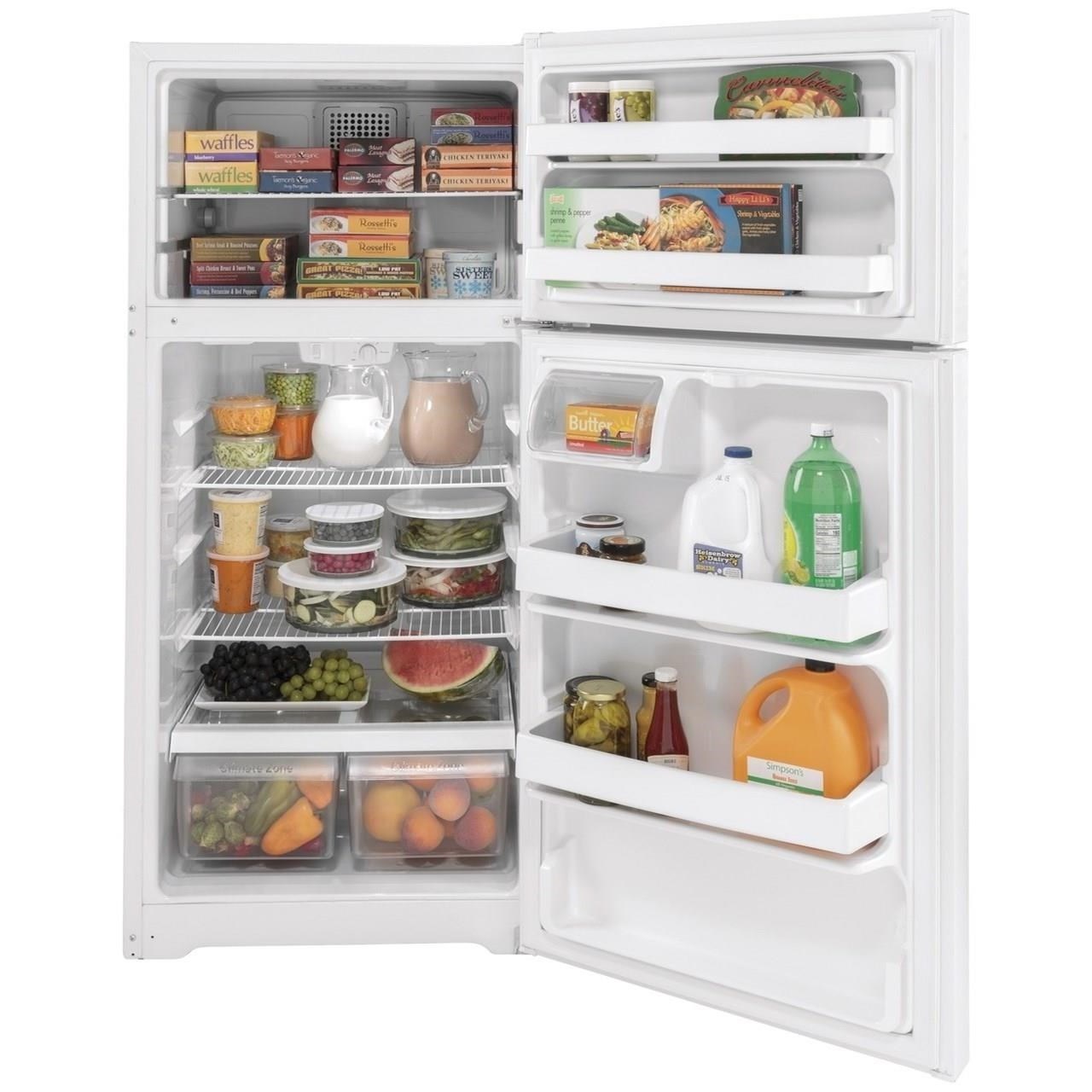 Ge Appliances Gts16dtnrww Ge 15 6 Cu Ft Top Freezer Refrigerator Furniture And Appliancemart Refrigerator Top Freezer