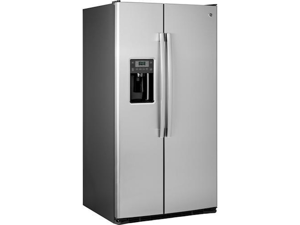 Ge Appliances 25 4 Cu Ft Side By Side Refrigerator Royal Furniture Refrigerator Side X Side With Dispenser