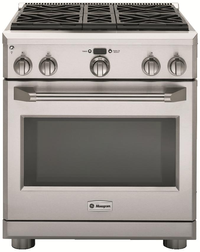 Ge Monogram 30 Freestanding Dual Fuel Range With 4 Natural Gas